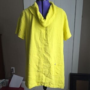 Yellow Cowl Neck Tunic Top